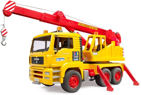 Vrachtwagen MAN met kraan 50 jaar Bruder van Merkloos