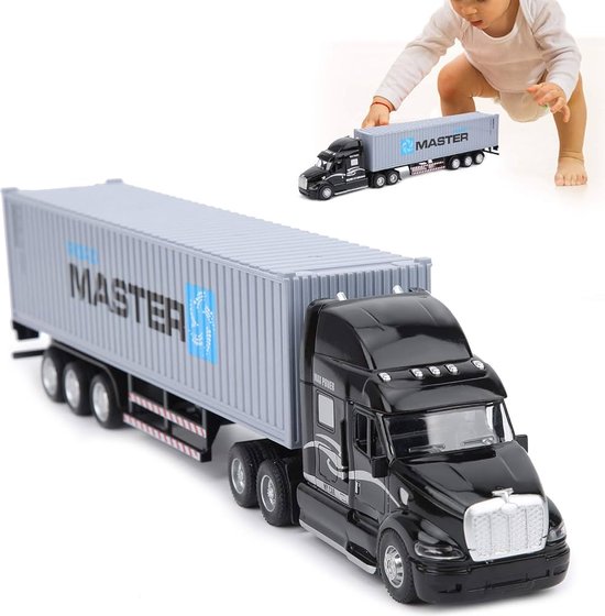 Vrachtwagen transporter met oplegger 40FT - Container Master - speelgoed wagen (34.5cm) van Merkloos