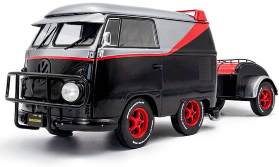 VW T1 Kool Kombi + aanhanger The A-team '24 Solido schaal 1:18 van Merkloos