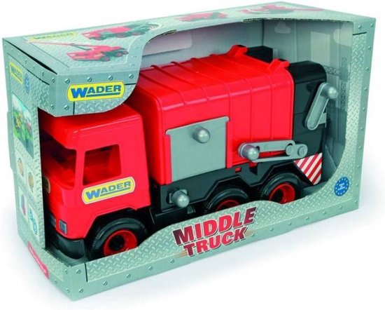 Wader Speelgoed Vuilniswagen Rood 43 Cm van Wader