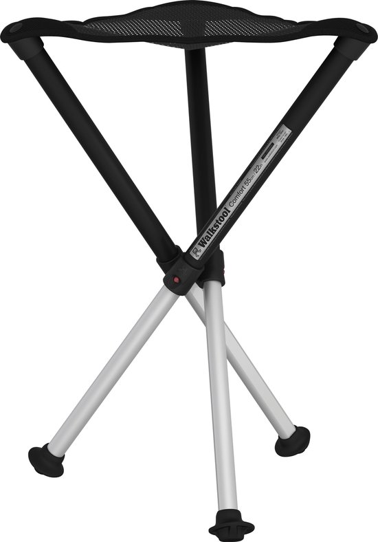 Walkstool - 3-Poots krukje - Comfort 55 cm - Verstelbaar - Zwart van Walkstool