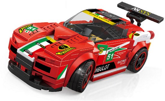 Wange supercar - raceauto bouwen - 2875 - 164 pcs - rood - 6+ van WANGE