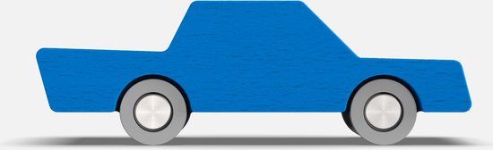 Waytoplay heen&weer houten auto - blauw (blauw gekleurd hout) van Waytoplay