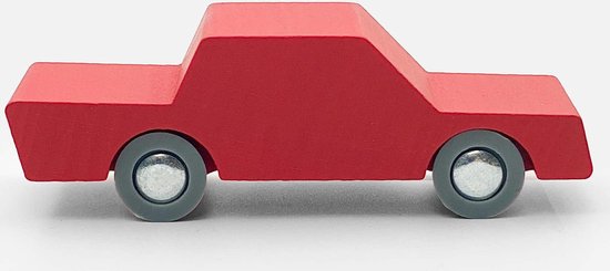 Waytoplay heen&weer houten auto - rood (rood gekleurd hout) van Waytoplay