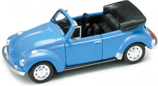 WELLY 42344 Volkswagen kever Beetle Cabrio in vensterdoos blauw van Merkloos