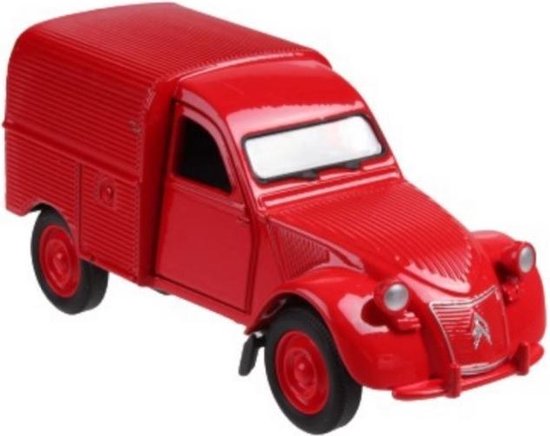 Welly Busje Citroen 2cv Fourgonnette 12 Cm Die-cast Rood van Merkloos