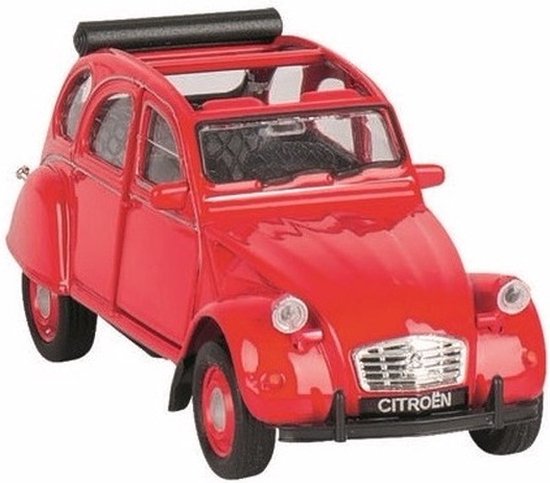 Welly Citroen 2CV Modelauto - Rode Lelijke Eend - Schaal 1:36 - Metaal van Merkloos