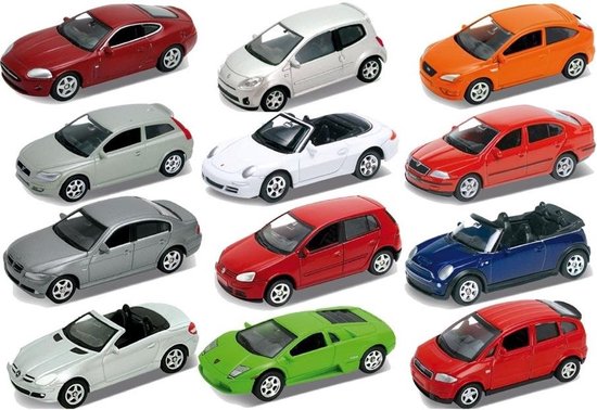 Welly Die-Cast Auto 1:60 Assorti Display 36 Stuks van Merkloos