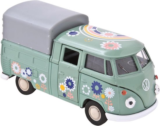 Welly Hippie auto of bus pull back 11,5cm (1 stuk) assorti van Welly