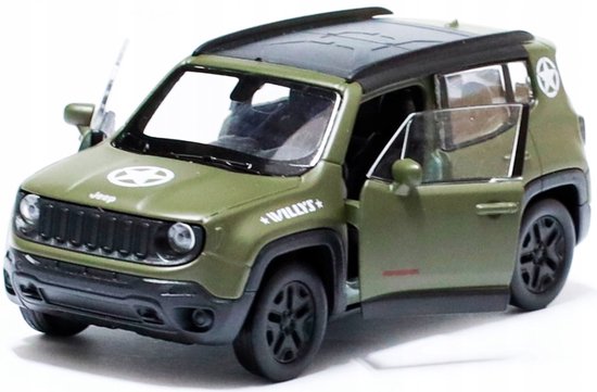 Welly Jeep Renegade Trailhawk 2016 modelauto, mat groen, schaal 1:34-1:39 van Merkloos