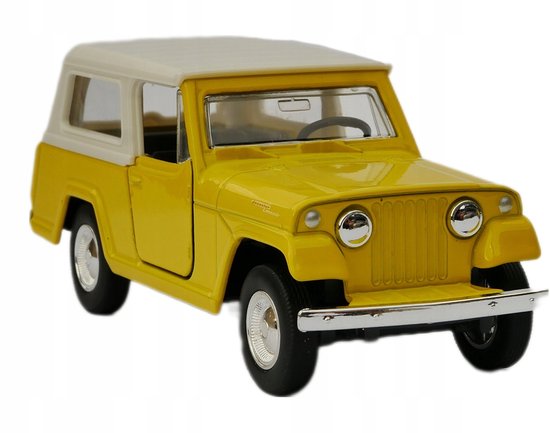 Welly Jeepster Commando Station Wagon 1967 Modelauto Geel 1:34-39 van Welly