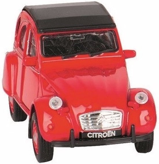 Welly Modelauto Citroen 2CV - rood - dicht - schaal 1:36 - schaalmodel auto van Merkloos