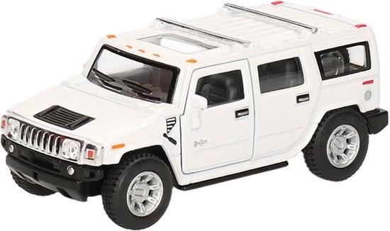 Welly Modelauto Hummer H2 SUV - speelgoed wagen - wit - 12,5 cm - metaal van Merkloos