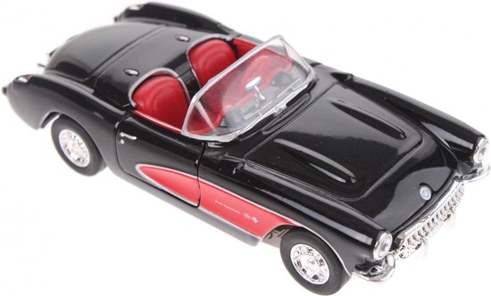 Welly Schaalmodel Chevrolet '57 Corvette Open Dak Zwart van Welly