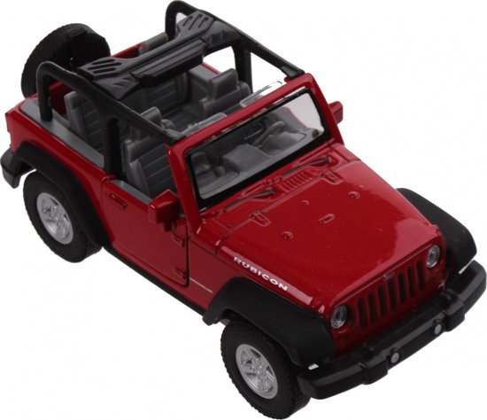Welly Schaalmodel Jeep Wrangler Rubicon Cabrio 1:34 Rood 11 Cm van Welly