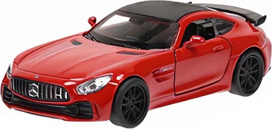 Welly Schaalmodel Mercedes Amg Gtr 12 Cm Staal Rood van Welly