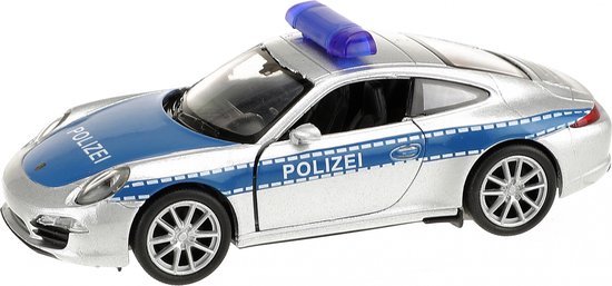 Welly Schaalmodel Porsche 911 Polizei 1:34 Diecast Zilver 11 Cm van Welly