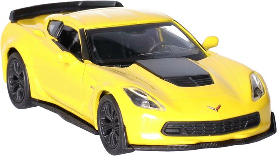 Welly Speelgoed Chevrolet auto - geel - die-cast metaal - 11 cm - Model Corvette van Welly
