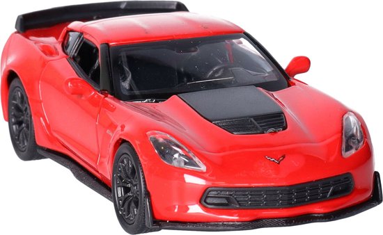 Welly Speelgoed Chevrolet auto - rood - die-cast metaal - 11 cm - Model Corvette van Welly