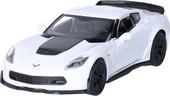 Welly Speelgoed Chevrolet auto - wit - die-cast metaal - 11 cm - Model Corvette van Welly