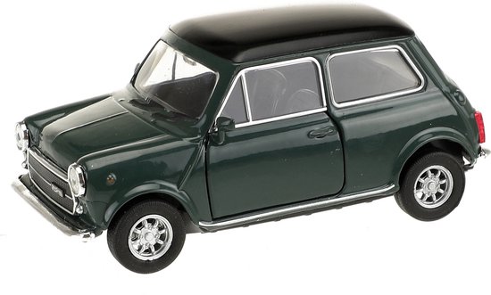 Welly Speelgoed Mini Cooper auto - donkergroen - die-cast metaal - 10 cm - Model 1300 van Welly