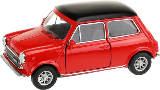 Welly Speelgoed Mini Cooper auto - rood - die-cast metaal - 10 cm - Model 1300 van Welly