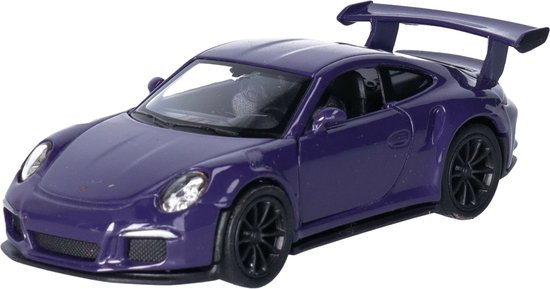 Welly Speelgoed Porsche auto - paars - die-cast metaal - 11 cm - Model 911 GT3 RS van Merkloos