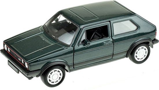 Welly Speelgoed Volkswagen auto - donkergroen - die-cast metaal - 13 cm - Model Golf 1 GTI van Merkloos