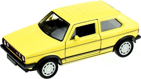 Welly Speelgoed Volkswagen auto - geel - die-cast metaal - 13 cm - Model Golf 1 GTI van Welly