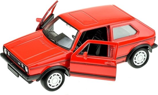 Welly Speelgoed Volkswagen auto - rood - die-cast metaal - 13 cm - Model Golf 1 GTI van Merkloos