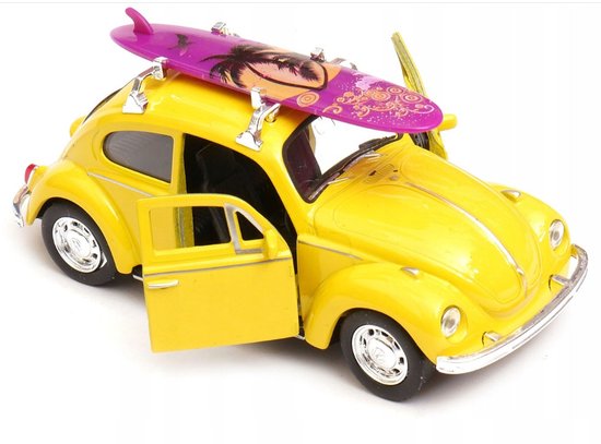 Welly Volkswagen Kever Modelauto 1:34 Surfing Geel van Welly
