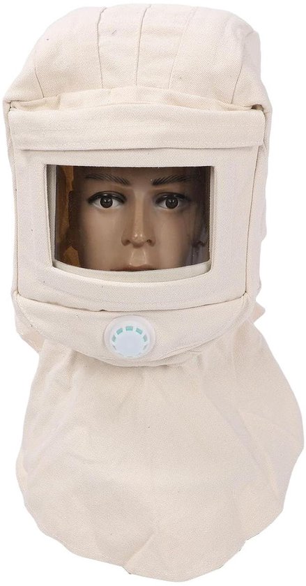 Winddichte Canvas Sjaal voor Zandstralen - Beschermend Gezichtsmasker en Nekbeschermer - Zandstraalhelm voor Spuiten, Schuren en Snijden van Merkloos