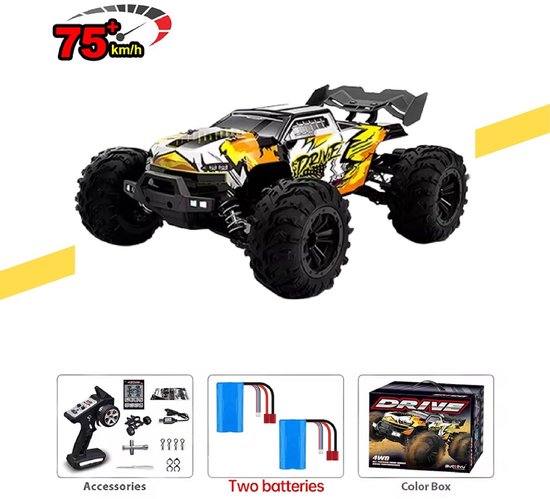 WLtoys 16101 Pro 1:16 RC Auto 75km/u 4WD Monstertruck met LED Licht Hoge Snelheid Drift Offroad Speelgoed voor Kinderen van WLtoys