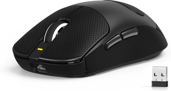 X ATTACK SHARK X8SE 55g Ultralichte draadloze gamingmuis met grip-tape–Tot 25000DPI,PAW3311-sensor,Tri-Mode BT/2.4G/USB-C,80 miljoen klikken,40G versnelling,500mAh,Web-driver,Win/Mac–Zwart