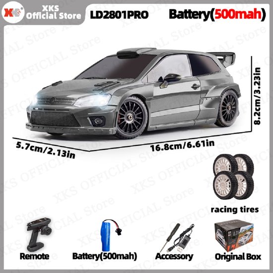 XKS LDRC LD2801 Pro 1:28 RC Drift Auto 4WD ESP Gyroscoop 2.4G Afstandsbediening Raceauto Speelgoed voor Jongens Mannen van Merkloos