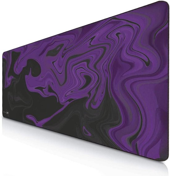 XL Gaming Muismat - Groot Onderlegger - Intensief Gamen - Waterafstotende Laag - 120x60x3mm - Paars Zwart van Merkloos