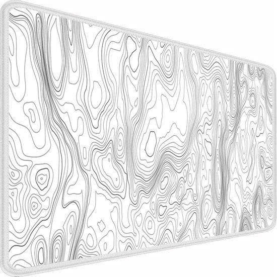 XL gaming muismat - topografisch contourontwerp, 90 x 40 cm, perfect voor gaming en kantoor