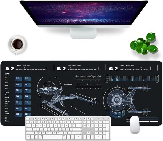 XL Gaming Muismat Zwart 80x30 cm - Grote Bureauonderlegger voor PC en Toetsenbord van Merkloos