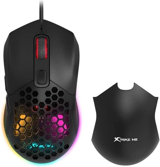xtrike me GM316 RGB-gamingmuis - optische sensor 7.200 DPI - Afneembare bovenhuid - Lichtgewicht 67G van Merkloos