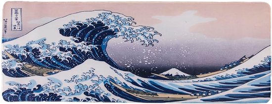 XXL Bureau- en Gaming Muismat (80x30cm) - Japanse Golf & Berg Fuji - Antislip van Merkloos