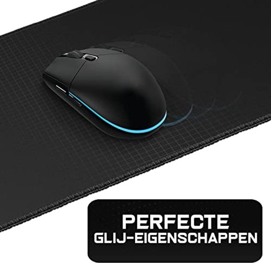 XXL Gaming Muismat - 900 x 400 mm - randloze randen - anti-slip - bureauonderlegger - speciaal oppervlak voor snelheid en precisie - wit van Merkloos