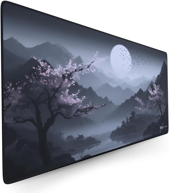 XXL Gaming Muismat 90x40cm - Waterafstotend & Naadloos Gamen - XXL Bureau Mat met Genaaide Randen