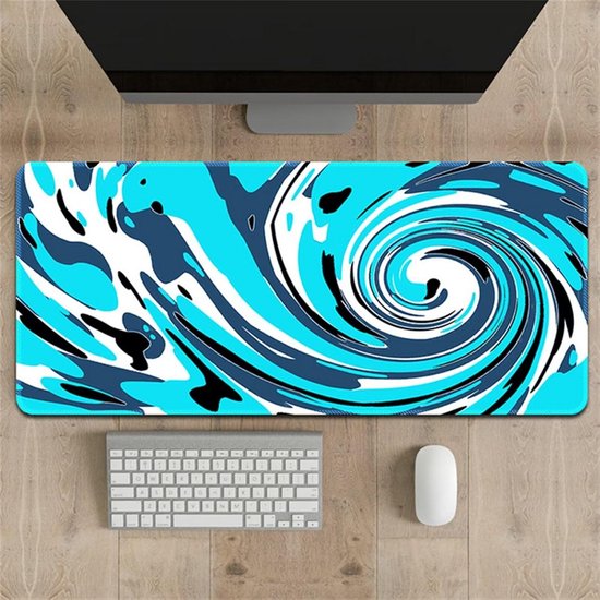 XXL Gaming Muismat Groen Zwart Wit - Uitgebreide Bureaumat met Antislip Basis van Merkloos