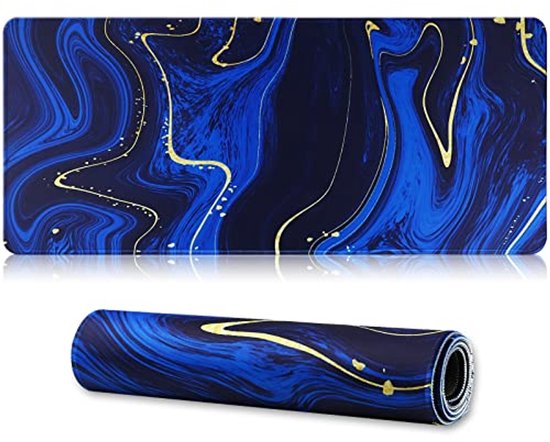 XXL Gaming Muismat met Gestikte Randen en Antislip Basis - 90 x 40 cm Bureauonderlegger voor Gaming en Kantoor van Merkloos