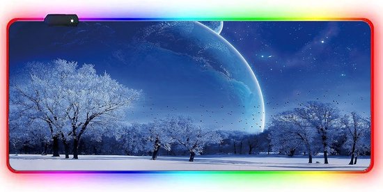 XXL Muismat - Gaming Onderlegger - PC Gaming - RGB Verlichting Instelbaar - 900 x 400 mm - Meerkleurig van Merkloos