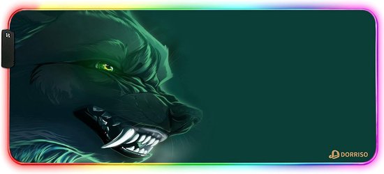 XXL RGB Gaming Muismat 900x400mm - LED Verlichting met 12 Modi - Waterdichte Antislip Bureauonderlegger voor PC en Laptop van Merkloos