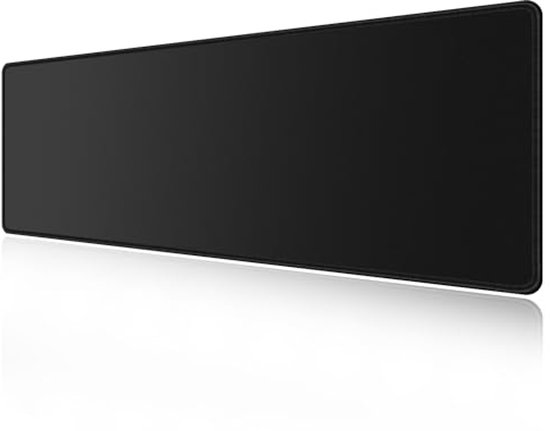 XXL zwarte gaming muismat met stofoppervlak en rubberen onderkant (1200 x 400 x 3 mm)