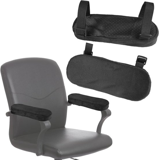 Zachte Armsteunpads voor Kantoorstoelen - 2 Stuks, 23.5×7.5×3cm, Verlichting van Druk op Ellebogen, Comfortabele Armsteun Kussens voor Bureau en Gaming Stoelen