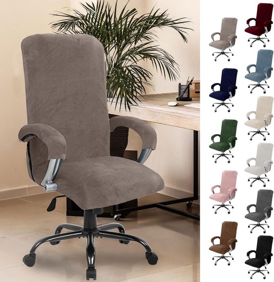 Zachte Bureauhoes met Armsteun voor Hoge Gaming Stoel - Elastische Zitting in Grijs en Beige, Perfecte Bescherming en Comfort van Merkloos