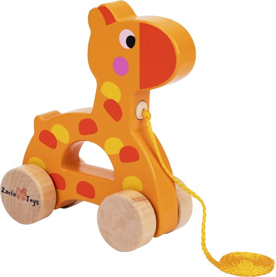 ZaciaToys - Houten Trekfiguur Giraffe - FSC® van ZaciaToys